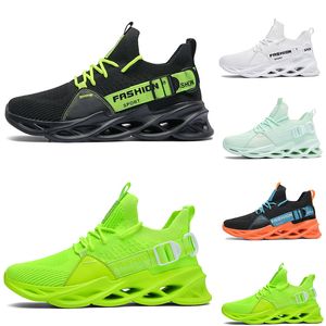 Discount Non-Brand men women running shoes black white lake green volt Lemon yellow orange Breathable mens fashion trainers outdoor sports sneakers