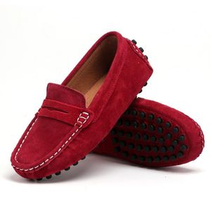 Flat Shoes Quality Kids Children's Loafers For Boys Girls Moccasins Suede Children Flats Casual Boat Wedding Leather Autumn