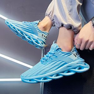 Hurtownie 2021 Wysokiej Jakości Buty do biegania dla Męskie Damskie Sport Super Light Oddychający Potrójne Białe Blue Outdoor Trampers EUR 39-44 WY02-H917