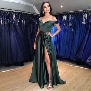 Лесное Платье оптовых-Простое длительное платье выпускного вечера с плечами Multi Color Front Split Robe De Soiree лес зеленый бордовый специальный случай