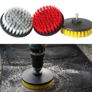 3 Pcs/Set Electric Drill Brush Bristle Cleaning Head for Car Tile Grout Bathroom Carpet Floor WXV Sale 210329