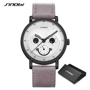 Sinobi Creative Men's Monkey Face Watch Men Fashion Genuine Leather Watch Date Week Sports Analog Quartz Wristwatch Montre Homme Q0524