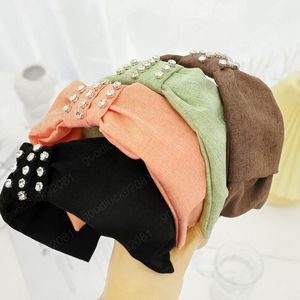 Moda Mulheres Headband Big Bowknot Headwear Brilhante Strass Hairband Elegante Turbante Acessórios De Cabelo