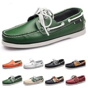 Estilo de moda 89 mens Sapatos de couro Britânico estilo preto branco marrom verde amarelo vermelho ao ar livre confortável Sapato de esportes respirável