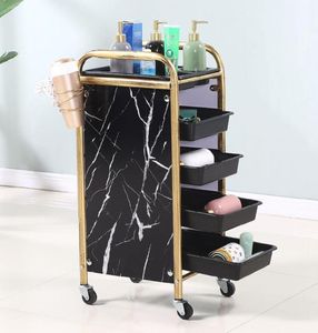 Hooks & Rails Retro Hair Salon Trolley Bar Car Beauty Cart Barber Shop Dyeing Tool