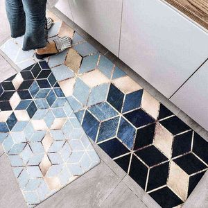 Waterproof Oilproof Kitchen Mat Antislip Bath Mat Soft Bedroom Floor Mat Living Room PVC Leather Carpet Doormat Kitchen Rug 211109