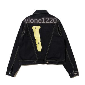 Fashionable men's jacket spring and autumn windbreaker denim embroidered buttoned can be sporty European size S-XL vlones
