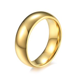 Handgjorda smycken par bröllopsringar för män och kvinnor 4mm 6mm 8mm Carbide Tungsten Gold Tone Marriage (6 stycken /parti)