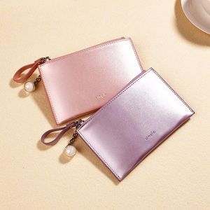 Plånböcker mode små plånbok kvinnor kort trifold tunna plånböcker damer pengar väska Koreansk kvinnlig holografisk 2021 Walet Slim Vallet