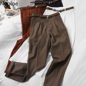 Neploe High Waist Straight Harem Pant Women Spring Casual Office Lady Solid Color Loose Korean Pantalones Suit Trousers 210422
