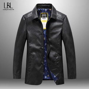 Homens Winter Marca Jaqueta de couro Casual Motocicleta Inverno Veador Pu Casaco Faux Couro Casacos Mens Roupas Moda 211009