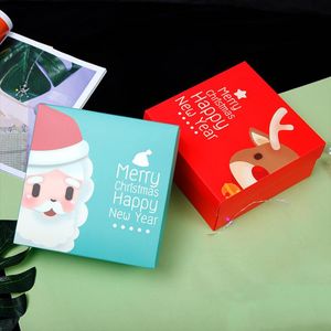 Wholesale cookies storage resale online - 24 Christmas Gift Bag Paper Packaging Portable Box Cartoon Santa Claus Cookie Candy Snacks Wrapping Festival Storage Box