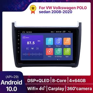 2din Android Car DVD Carlay GPSヘッドユニットプレーヤーBluetoothラジオVWフォルクスワーゲンポロ5セダン2008-2020マルチメディア