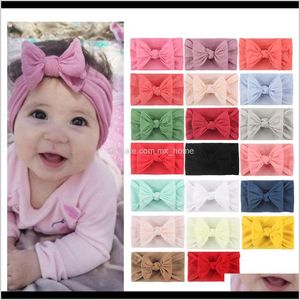 Baby Kids Maternità Drop Delivery 2021 All'ingrosso Turbante Fasce per bambini Fasce per capelli per ragazze Bow Knot Fascia Soft Fashion Headwrap Nylon Hair Acc