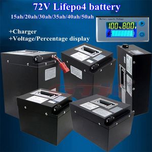 GTK new deep cycle 72V 15ah 20ah 30ah 35ah 40ah 50ah 60ah Lifepo4 battery bms 24S for motorcycle ebike scooter +5A Charger