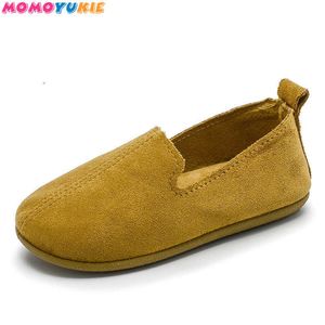 Buty dla dzieci Skórzane Futro Buty Dla Dziewczyn 4 Kolory Duży Rozmiar Moda Dzieci Groch Buty Przypadkowi Chłopcy Chodzenie Wysokiej Jakości 210713