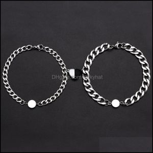 Link JewelryLink Chain X7AF Casais magnéticos Bracelets Mutual Relacionamento Matriz Combinagem Friendship Ride Set Gift For Women