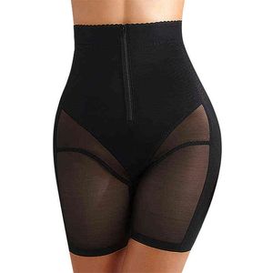 Burvogue Womens Tummy Control Panties Body Shaper High Waist Butt Lifter Short Thigh Slimmers Underwear Shapewear Plus Size 3XL 211029