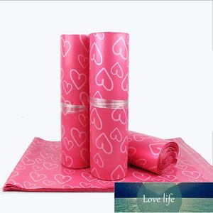 100 pçs / lote rosa poli pe mailer expresso saco 28 * 42 cm sacos de correio amor envelope coração self-selo sacos de plástico yxy0156 preço de fábrica especialista design de qualidade mais recente estilo