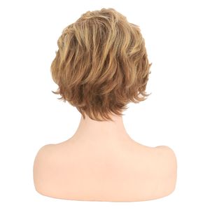 Short Soft Tousled Curly Blonde Brown Synthetic Hair wig Womens Wigs Heat Resistant Hair Wig for Womenfactory direct