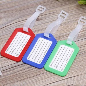 PVC Plastic Luggage Tag Sundries Holder Labels Strap Name Address ID Suitcase Bag Baggage Travel label RH0376