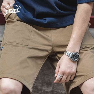 Maden Mężczyzna Szorty Letnie Spodenki ładunkowe Moda Kolana Długość Sznurek Mężczyźni Szorty Bawełniane Khaki Work Bermudas Masculina Plus Size H1210