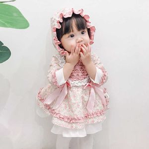 Baby Girl Lolita Floral Dresses Infant Princess Dress Summer Girls 1st Urodziny Christening Party FRock Maluch Boutique Ubrania 210615