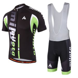 2024 Miloto Sommer Schwarzes Green Cycling Jersey Set atmable Team Racing Sport Bicycle Kits Herren Kurzrad Kleidungsstücke M24