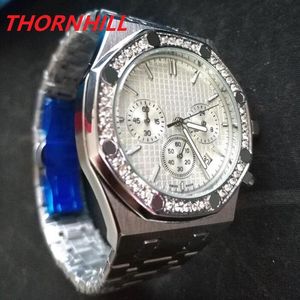 Alla subdials Work Mens Klockor 42mm Rostfritt stål Quartz Armbandsur Berömd Stopwatch Watch för män Relojes Present