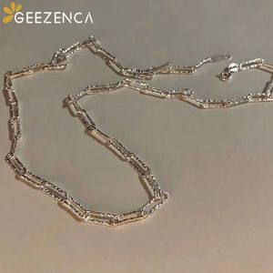 925 Sterling Silver Shimmering Link Chain Necklace Choker Simple Style Trend Party Gift