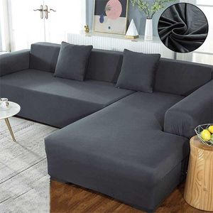 Vanlig solid soffa täcker stretch elastic universal soffa slipcover l form hörn chäska behöver köpa 2pcs soffa lock 211102