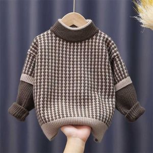 Höst Vinter Barnkläder Kläder Boys Stickad Pullover Toddler Sweater Kids Spring Whinken Wear 2 3 4 6 8 ÅR 211104