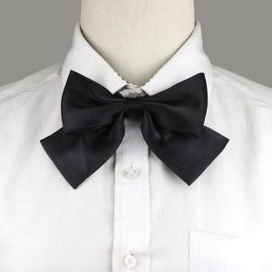 Wholesale girl ties resale online - Black Red Woman Bowtie Fashion Pretty Solid Color Adjustable Butterfly Bowknot Girls Ladies Wedding Dress Shirt Collar Accessory Neck Ties