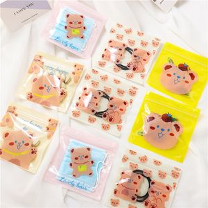 Borsa della valvola dei cartoni animati Carino Teddy Bear Snacks Snacks Sacchetto di caramelle Plastica Sacchetti di plastica Sacchetti da tasca perla