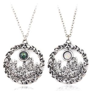 Pendant Necklaces Fashion Outlander Crystal Necklace Jewelry Circle Knot Sassenach Vintage Silver Color For Men Women Couple Gift