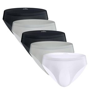5pcs/lot Seamless Nylon Briefs 3D Punch Ice Silk Men Underwear Ultra-thin Gay Sexy Pouch Calzoncillos L-3XL Underpants