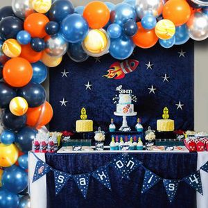 宇宙の風船のパーティーのバルーンガーランドキットの宇宙スペース惑星誕生日パーティーの装飾210626
