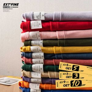 ExtFine 100% Penye Pamuk Kısa Kollu T-Shirt Erkekler 2021 Yaz Rahat Tshirt Kadınlar Temel Harajuku Yumuşak T Gömlek Tops Tee Y0809