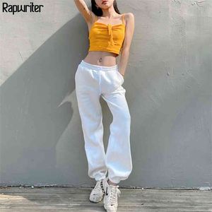 Casual Solid Thick Keep Warm Drawstring White Sweatpants Joggers Women Fall Winter Harajuku Wide Trousers Hip Hop y2k Pants 210510