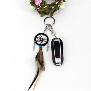 Small HandmWind Chimesade Feather Dream Catcher Keychain Decor Car Bag Hanging Decoration Pendant New Year Dreamcatcher Gift