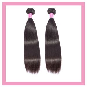 2 feixes brasileiros extensões de cabelo virgem em linha reta 100% produtos de cabelo humano dupla madeiras duas peças