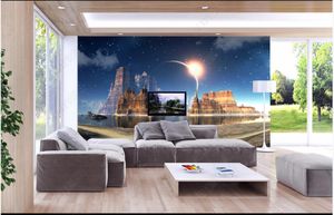 Benutzerdefinierte Foto Hintergrundbilder für Wände 3D Wandbilder Moderne Blue Sky Traum Gebäude TV Sofa Hintergrund Wandpapiere Wohnzimmer Dekoration
