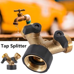 Watering Equipments 1PCS 3/4" Brass Faucet 2-Way Plastic Garden Hose Splitter Y-Type Connector Distributor For Outdoor Tap And