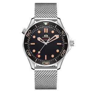 Mens Watches Automatic Self Wind Mechanical Net Stainless Steel Nylon Strap Luxury Men Limited Watch