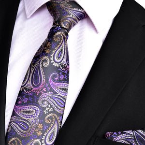 (50 st Lot) Hela Mens Silk Neckties Set (Neck Tie Handkerchief) Klassiska Mäns Bröllopsfestficka Kvadreter