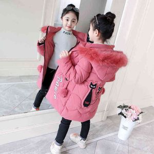 Brand Girls Fashion Winter Imitation Fur Coat Jackets Warm Parka Children Baby Clothes Kids Thicken Cotton Clothing 12Y 211111