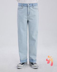 Jeans masculinos mulheres ader erros de alta qualidade lavada branca costura de costura dupla calças borda calças de denim oversize adererror