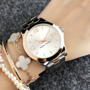 Relógios Eork venda por atacado-Brand Wrist Watch Mulheres Menina Senhoras Nova Iorque Estilo Discagem De Metal Steel Banda De Quartz Clock Co