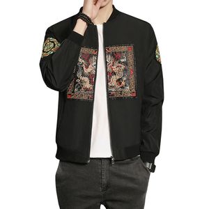 Mode Kinesisk Lång Pao Spring Män Bomber Jacka Slim Fit Syls Casual Coats Windbreaker 5XL-M