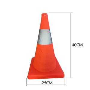 Folding Road Safety Warning Sign Traffic Cone Orange Reflective Tape Parking Lock Collapsible Pop up Multi Purpose